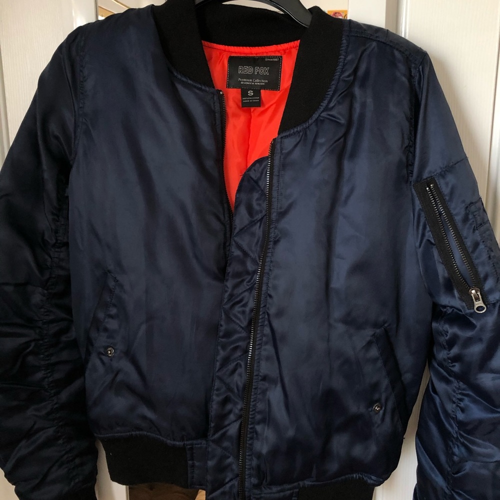 Blue & Orange Bomber Jacket